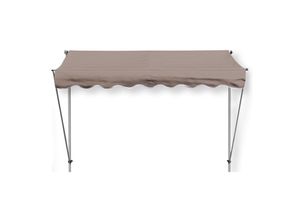 Grasekamp Klemmmarkise Ontario 205x130cm Taupe Balkonmarkise höhenverstellbar von 200cm-320cm