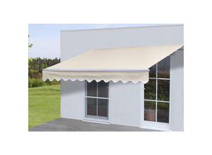 MCW Alu-Markise H792, Gelenkarmmarkise Sonnenschutz 5x3m ~ Polyester Creme