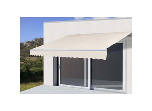 MCW Alu-Markise H791, Gelenkarmmarkise Sonnenschutz 4,5x3m ~ Polyester Creme