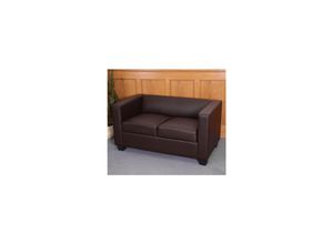 MCW 2er Sofa Lille, Kunstleder ~ braun