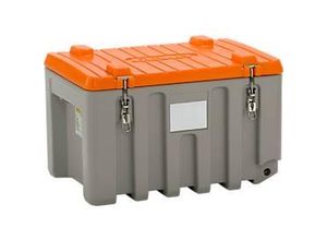 Transport- und Pritschenbox CEMO CEMbox 150, Polyethylen, 150 l, L 800 x B 600 x H 530 mm, stapelbar, grau/orange