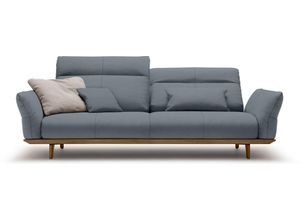 hülsta sofa 3,5-Sitzer hs.460, Sockel und Füße in Nussbaum, Breite 228 cm, grau