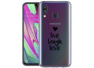 iMoshion Design Hülle für das Samsung Galaxy A40 - Live Laugh Love - Schwarz