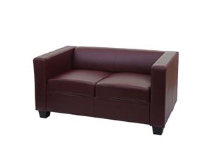 MCW 2er Sofa Lille ~ Kunstleder, rot-braun