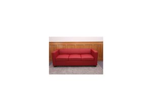 MCW 3er Sofa Lille ~ Leder, rot