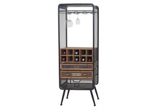 Weinregal MCW-C91, Flaschenregal Barschrank Weinständer für 10 Flaschen, Tanne Holz Vintage 157x57x38cm