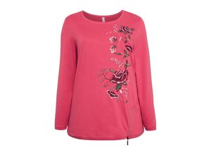 sheego Sweatshirt mit Stickerei, flamingo, Gr.48/50