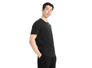 Icebreaker Merinomix Central T-Shirt - Mann - Black - Größe L