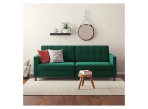 Dorel Home 3-Sitzer Hartford, Bettfunktion, Rückenlehne 2-teilig, 3-fach verstellbar, Sitzhöhe 43 cm, grün