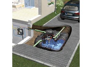 GRAF Platin Hausanlage Professionell inkl. hausinterner Saugpumpe Zisterne Regenwassertank, 10000 L, befahrbar PKW