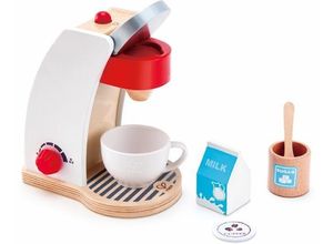 Hape Kinder-Kaffeemaschine Meine Kaffeemaschine, (Set, 6-tlg), mit Ein-/Ausschalter und einem Drehregler, braun|rot|weiß
