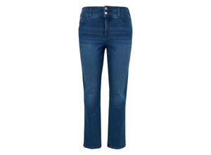 TRIANGLE Schmale Ankle-Jeans mit High-Waist-Bund, blue Denim, Gr.48