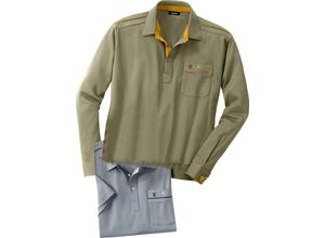 Herren Langarm-Poloshirt in khaki ,Größe 56/58, Witt Weiden, 62% Baumwolle, 38% Polyester