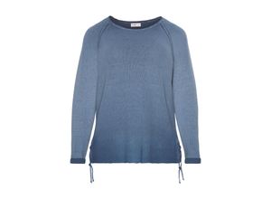 sheego Pullover mit Schnürung, rauchblau, Gr.48/50