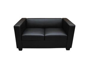 MCW 2er Sofa Lille, Kunstleder ~ schwarz