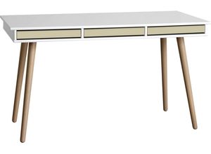 Hammel Furniture Schreibtisch Mistral Bürotisch, Arbeitstisch, Tisch, Computertisch, Holzbeinen, B: 137,4 cm, Designmöbel, beige