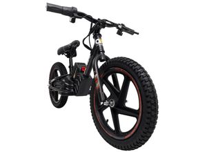 Elektro-Laufrad, 16 Zoll, Kinder-Balance-Bike m. 250 Watt, Scheibenbremsen, 3 Geschwindigkeitsstufen (Rot)