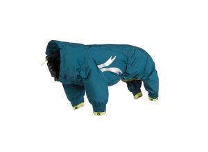 HURTTA Slush Combat Suit Hundeoverall, Gr. 20S: Rückenlänge 20 cm, Halsumfang 34 cm, Brustumfang 42 cm, Vorderbein 4 cm, Hinterbein 5 cm, petrol