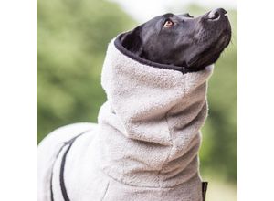 ActionFactory fit4dogs DryUp Cape Royal - Premium Trockenmantel für Hunde, Rückenlänge 74 cm, silber