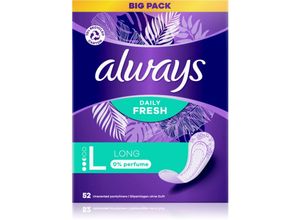 Always Daily Fresh Long panty liners fragrance-free 52 pc