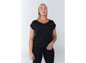 SPORTKIND Funktionsshirt Tennis Shirt Loose Fit V-Neck Mädchen & Damen schwarz