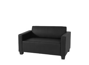 MCW 2er Sofa Couch Moncalieri Loungesofa Kunstleder ~ schwarz