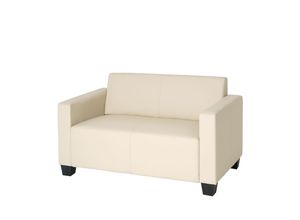 MCW 2er Sofa Couch Moncalieri Loungesofa Kunstleder ~ creme