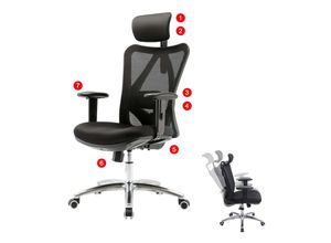 Bürostuhl MCW-J86, Schreibtischstuhl, ergonomisch, verstellbare Lordosenstütze 150kg belastbar ~ ohne Fußstütze, schwarz