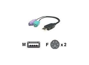 IC INTRACOM PS/2 Dual>USB Adapter Kabel