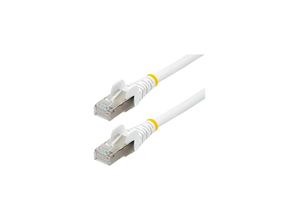 50cm CAT6a Ethernet Cable - White - Low Smoke Zero Halogen (LSZH) - 10GbE 500MHz 100W PoE++ Snagless RJ-45 w/Strain Reliefs S/FTP Network Patch Cord - patch cable - 50 cm - white