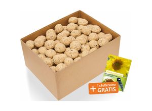 Dobar 100x Meisenknödel ohne Netz, Fettfutter für Wildvögel, 9000g Vogelfutter