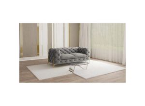 S-Style Möbel 2-Sitzer Ashley Chesterfield Sofa mit Goldene Metall Füßen