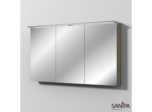 Sanipa Reflection Spiegelschrank MALTE 130 mit LED-Aufsatzleuchte, Eiche-Nebraska SD15737