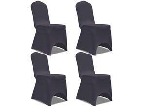 Hussen-Set Stretch Stuhlbezug 4 Stück Anthrazit