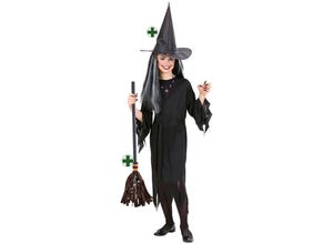 Karneval-Klamotten Hexen-Kostüm Mädchen Hexe Kinder Kostüm Halloween