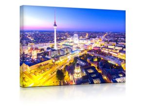 lightbox-multicolor LED-Bild Berlin City fully lighted / 60x40cm