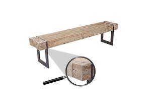 Sitzbank MCW-A15, Esszimmerbank Bank, Tanne Holz rustikal massiv MVG-zertifiziert ~ naturfarben 180cm