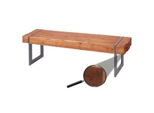 Sitzbank MCW-A15, Esszimmerbank Bank, Tanne Holz rustikal massiv MVG-zertifiziert ~ braun 160cm
