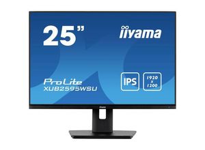 Iiyama 25 ETE IPS-panel LED-Monitor EEK F (A - G) 63.5 cm (25 Zoll) 1920 x 1200 Pixel 16:10 4 ms HDMI®, DisplayPort, Kopfhörer (3.5 mm Klinke), USB, VGA