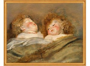 Kunstdruck Two Sleeping Children Peter Paul Rubens Kinder Schlafen Bett B A2 0307