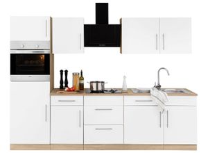 wiho Küchen Küchenzeile Cali, mit E-Geräten, Breite 280 cm, braun|weiß