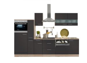 OPTIFIT Küchenzeile Kalmar, mit E-Geräten, Breite 300 cm, grau