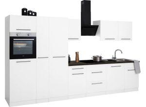 wiho Küchen Küchenzeile Unna, ohne E-Geräte, Breite 360 cm, grau|schwarz|weiß