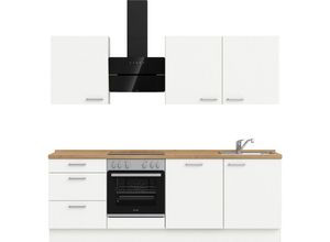 nobilia® elements Küchenzeile "elements premium", vormontiert, Ausrichtung wählbar, Breite 240 cm, mit E-Geräten, weiß