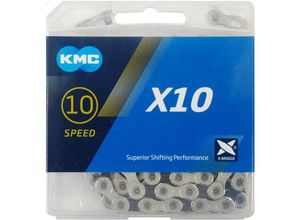 KMC Fahrradketten KMC Kette X10 silber/schwarz 1/2" x 11/128" 114 Glieder 5