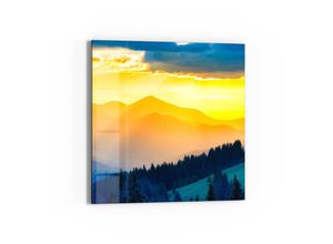 DEQORI Glasbild 'Sonnenuntergang in Bergen'