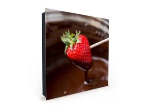 Primedeco Schlüsselkasten Magnetpinnwand mit Glasfront Erdbeer in Schokolade (1 St)