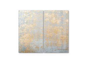 DEQORI Herdblende-/Abdeckplatte 'Wand mit Gold-Struktur'