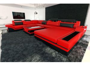 Sofa Dreams Wohnlandschaft Sofa Leder Couch Mezzo XXL U Form Ledersofa