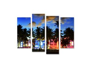 islandburner Leinwandbild Bild auf Leinwand Miami Beach Floride Usa Florida Hotels Restaurants S